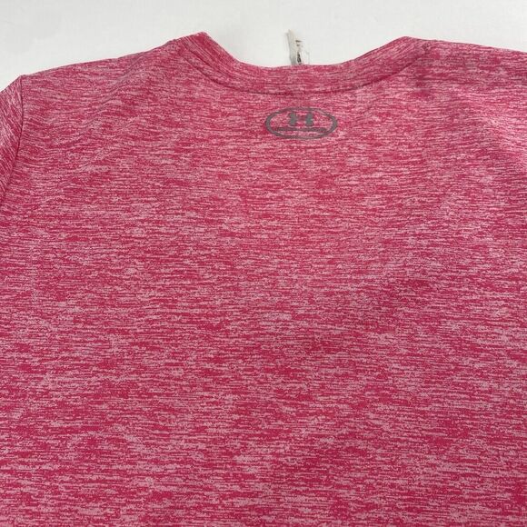 Under Armour Heat Gear Womens T-Shirt Tech V-Neck Twist Short Sleeve Pink Size M - Picture 11 of 11